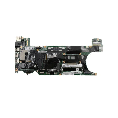 A green Lenovo ThinkPad T470s motherboard (01ER068) with i7-7600U 2.8GHz CPU and 8GB RAM is shown isolated on a white background; refurbished with a 3-month warranty.