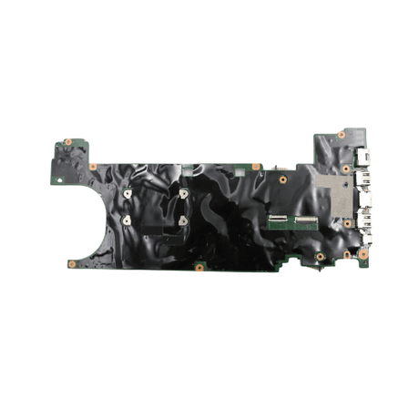 A refurbished Lenovo ThinkPad T470s i7 7600U 2.8GHz 8GB motherboard (01ER068) with multiple ports, black protective covering, and exposed edge screw holes for high-performance use. Includes a 3-month warranty. Brand: Lenovo.