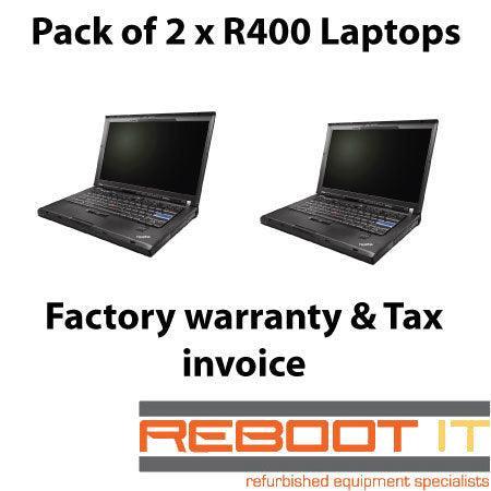 2 x IBM Lenovo R400 Core 2 Duo P8400 3GB 160GB DVD 14.1" Laptops