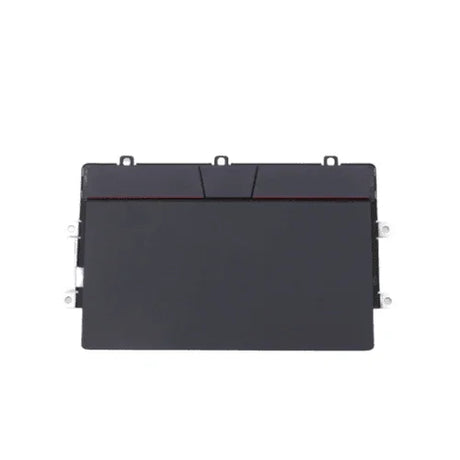 A genuine black Lenovo ThinkPad 5M11B95843 T14s X13 G2 touchpad module with silver side brackets, shown from above on a white background. The top edge has a subtle groove design.