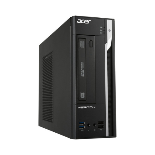 The Acer Veriton X4650G i5 7400 SFF desktop, finished in black with front DVD drive and USB ports, is shown against a white background.