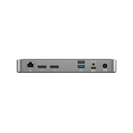 The ALOGIC DX2 USB-C 4K Display 65W PD Universal Dock, shown from the back, offers Ethernet, two DisplayPorts, two USB-A ports, one USB-C with 65W Power Delivery, an audio jack, and power input. Adapter included.