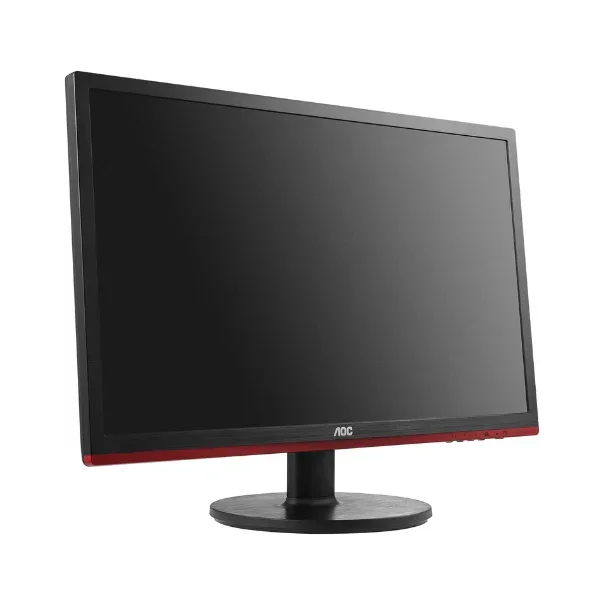 The AOC G2460VQ6 is a 24" Full HD monitor featuring a 1ms response time and 1920x1080 resolution, highlighted by its sleek black design with a red accent along the bottom edge. Note: This version does not include a stand.