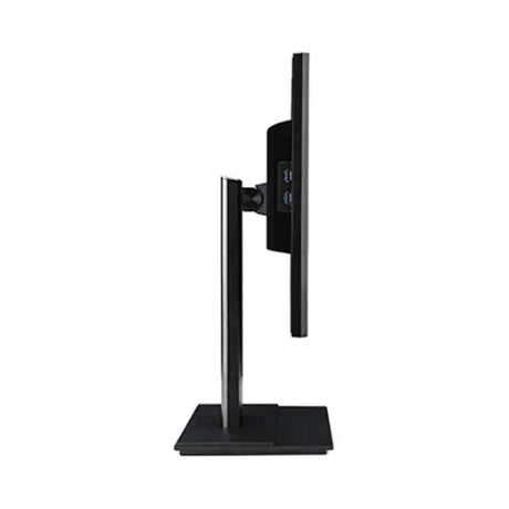 A black Acer B246HL 24 Full HD LCD monitor, viewed from the side, features a slim profile with visible USB ports on the back and is pictured without a stand.