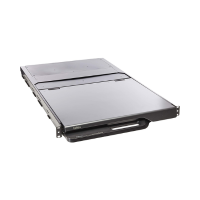 The Belkin F1DC108H 19" Rack Console is a sleek, black 1U rack-mount device with an 8-port KVM switch, ideal for efficient server management in standard enclosures. Brand: Belkin.