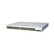 A white Cisco Meraki MS225-48LP 48-port Gigabit PoE+ switch, designed for rack mounting with front-panel ports and the Cisco logo on top, may be available as unclaimed.
