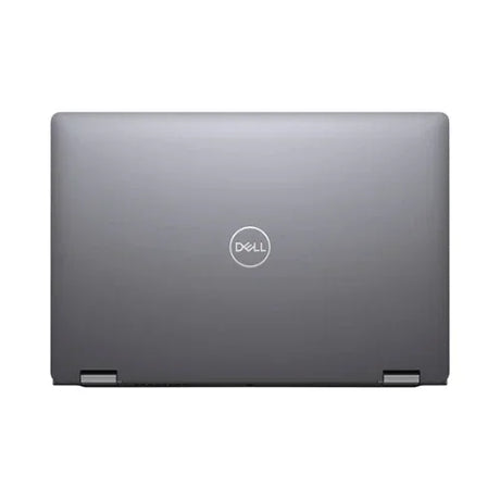 A closed silver Dell Latitude 5310 2-in-1 i7, viewed from above with the Dell logo centered on the lid. Hinges and edges of this certified refurbished Dell laptop are visible at the bottom. Specs: 16GB RAM, 256GB SSD, 13.3" W11P.