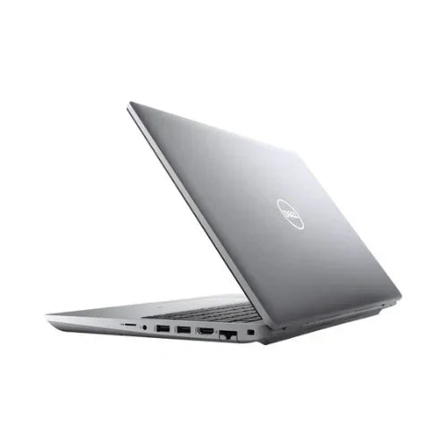 A refurbished Dell Latitude 5521, with an i7-11850H CPU, 32GB RAM, and 1TB SSD, in sleek silver—with side ports and Dell logo shown—offers powerful business performance on a 15.6" display.