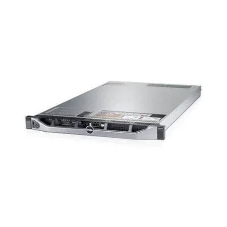 The Dell PowerVault NX400 Xeon E5-2403V2 16GB 4x4TB SAS 1U NAS, shown angled in silver and black with front ports and vents on a white background, is an ideal rack-mounted server for network attached storage.