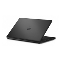 A partially open black Dell Vostro 3568 i3 6006U laptop is shown on a white background, displaying the back with the Dell logo visible.