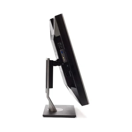A side view of the Dell UltraSharp 2209WA 22" IPS monitor (1680x1050, 8ms) on a rectangular stand, showing its back ports and connectors. The black Dell monitor is slightly tilted backward, isolated on a white background.