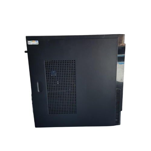 A black GIGABYTE H81M-DS2 SFF desktop, featuring an Intel Core i3-4150 3.5GHz and 6GB RAM, is displayed from the side with a perforated panel and handle, shown against a white background as a refurbished unit.