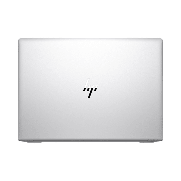 A closed, refurbished HP EliteBook 1040 G4 i5 7300U 14" Touch laptop is viewed from above, displaying the HP logo centered on the silver lid against a white background.