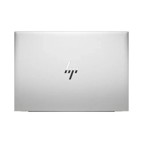 A closed silver HP EliteBook 860 G9 laptop is shown from above on a white background, displaying the central HP logo. This refurbished business model features an Intel Core i5-1235U, 16GB RAM, and 256GB SSD.