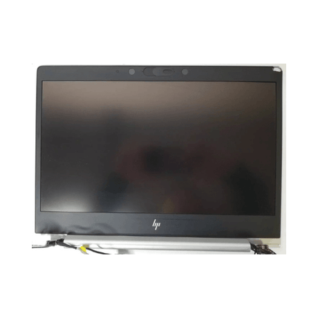 The HP EliteBook 830 G5 14" IPS 1920x1080 Non-Touch Display Panel by HP is shown with a black bezel, visible bottom logo, and detached cables—perfect for HP screen replacement—set against a white background.