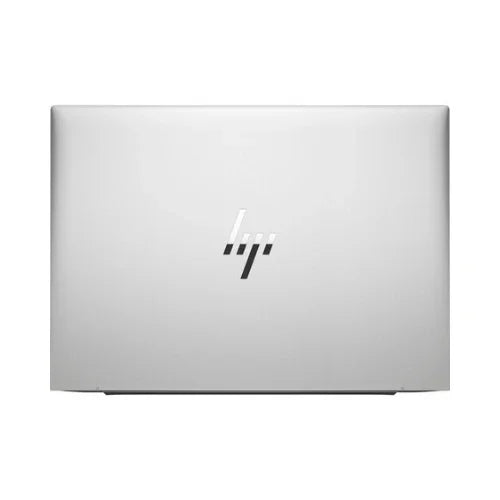 A closed silver HP EliteBook 830 G9, featuring a centered HP logo on the lid—this certified refurbished laptop has an Intel Core i7-1255U processor, 16GB RAM, 256GB storage, and a 14 display.