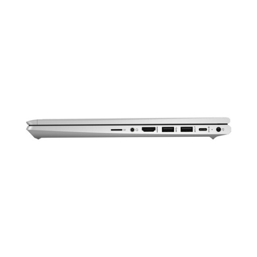 A closed HP ProBook 440 G8 i5-1135G7 16GB 512GB SSD 14" Win11 Pro laptop by HP is shown from the side, highlighting its USB, HDMI, memory card slot, and audio jack ports.