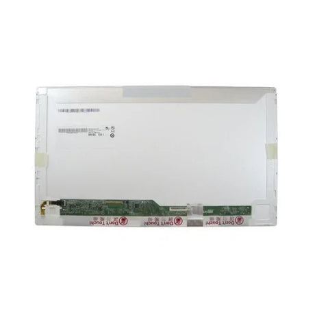 The LG Display 13.3" FHD Matte AG IPS screen for HP ProBook 635 Aero G8 is shown from the back with a white surface, connectors and components on the bottom edge, and barcode labels on the upper left.