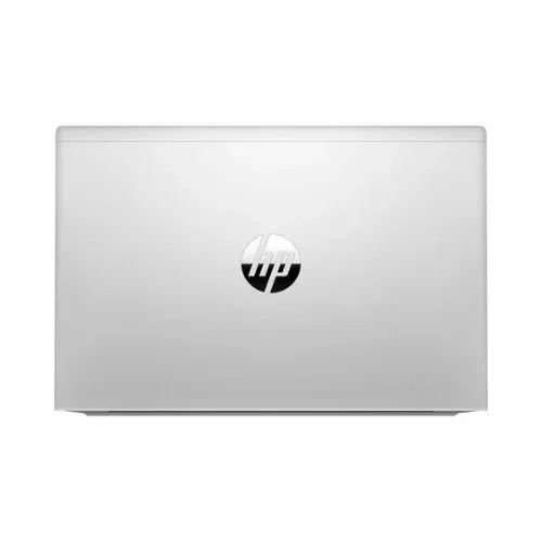 A closed HP ProBook 635 Aero G8 Ryzen 5 5600U laptop is viewed from above, showing the HP logo centered on the lid against a plain white background.