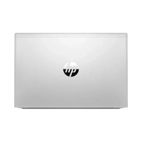 A closed HP ProBook 635 Aero G8 Ryzen 5 5600U laptop is viewed from above, showing the HP logo centered on the lid against a plain white background.