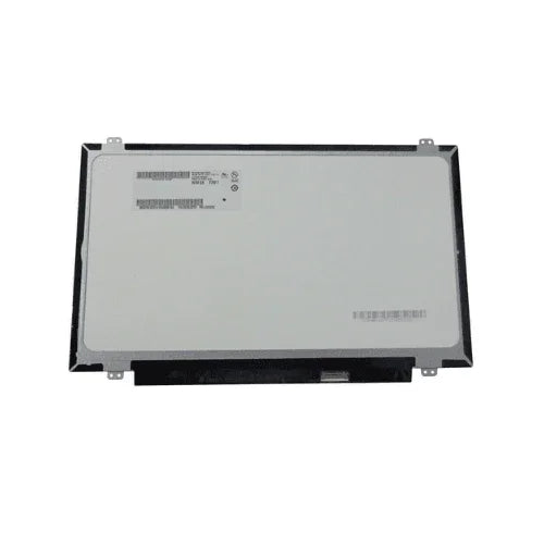 The HP ZBook 14 G2 14" 1920x1080 Display Panel (795952-001) is a refurbished replacement screen with a black frame, silver back, edge mounting tabs, and barcode labels on the rear. Comes with a 3-month warranty.