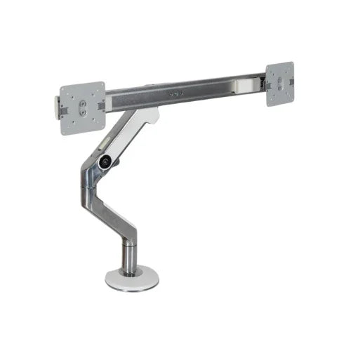 The Atdec Humanscale M8 Dual Monitor Arm with 2 VESA Plates and bolt mount provides ergonomic support for two monitors on your desk.