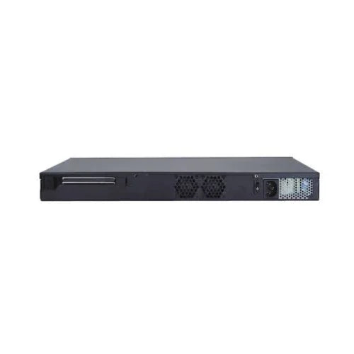The Lanner FW-7573ASF801 1U Network Security Appliance by Lanner is shown from the rear, displaying ventilation slots, a power socket, and multiple ports, set against a plain white background.