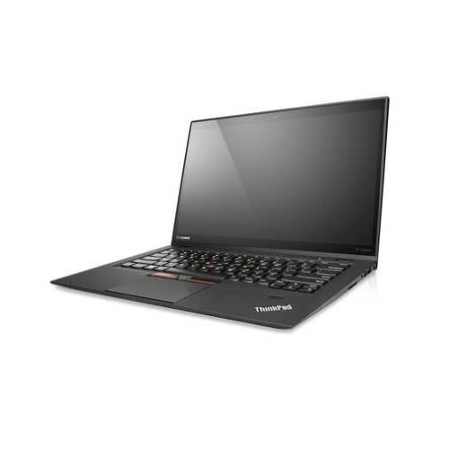 A Lenovo ThinkPad X1 Carbon G1 (i5 3427U 1.8GHz, 4GB RAM, 128GB SSD, 14", NO OS) is open at an angle, showcasing its keyboard and screen against a plain white background.