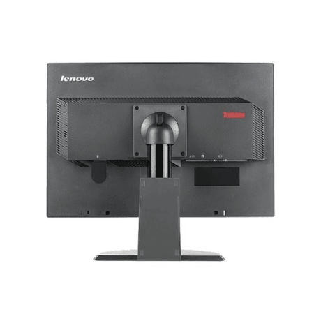 Rear view of a refurbished Lenovo ThinkVision L2251p 22" monitor (1680x1050, 16:10, 5ms, DVI/VGA, no stand) by Lenovo, showing ventilation and ports. Sustainable design shown against a white background.