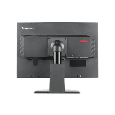 Rear view of a refurbished Lenovo ThinkVision L2251p 22" monitor (1680x1050, 16:10, 5ms, DVI/VGA, no stand) by Lenovo, showing ventilation and ports. Sustainable design shown against a white background.