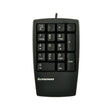 A refurbished Lenovo USB Numeric Keypad 33L3225 (17-key) by Lenovo, featuring numbers, Num Lock, Enter, Delete, and navigation keys—an ideal productivity accessory—displayed on a white background.