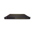The Open Mesh OM S24V2 is a black, rack-mountable 24-port gigabit PoE+ cloud-managed switch (370W), shown isolated on a white background.