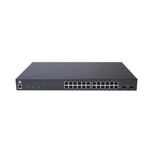 A certified refurbished Open Mesh S24-L 24-Port PoE+ Gbe Cloud Managed Switch (250W), shown front-facing with 2 extra right-side ports, against a plain white background.