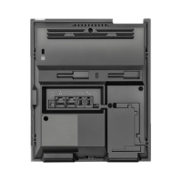 Rear view of a certified refurbished Polycom Poly CCX 400 5" Touchscreen IP Phone for Microsoft Teams, showing ports, slots, and ventilation grilles in a rectangular layout.