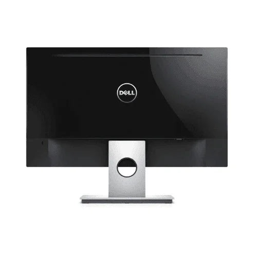 The image displays the back view of a refurbished Dell SE2417HG 23.6" 1920x1080 monitor with a silver stand and centered Dell logo, making it an ideal budget gaming option. Comes with a 3-month warranty.