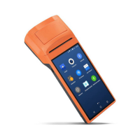 The SUNMI V1s-g Android handheld POS terminal by Sunmi features a touchscreen display with app icons and an integrated thermal printer at the top, all in a portable design, shown isolated on a white background.