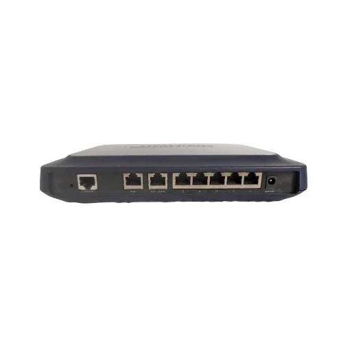 A close-up of the SonicWall TZ170 (APL11-029) Firewall 7-Port VPN Network Appliance shows multiple Ethernet and power ports, with VPN security and SonicWALL firewall features, set against a white background.