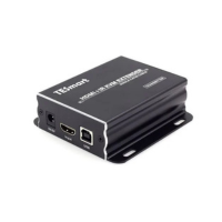 The TESmart HDMI KVM Extender 1080P 60Hz (60M CAT5e/6, IR, USB) is a black rectangular device with HDMI, USB, and power ports for mounting—ideal for reliable full HD video transmission up to 60 meters.