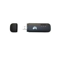 A black Huawei Telstra 4GX USB Pro Mobile Broadband Modem 150Mbps LTE Cat4 with its cap off displays the USB connector, indicator lights, and logo, providing portable 4G LTE connectivity for reliable on-the-go internet.
