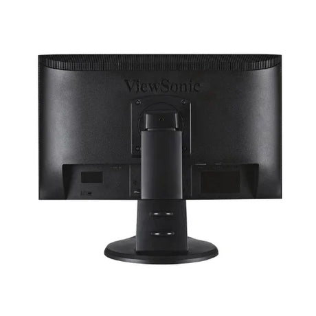 A black Viewsonic VG2428WM 24 1920x1080 monitor, viewed from the back, shows various ports along the lower rear panel. The Viewsonic logo is visible at the top center. This model is sold without a stand.