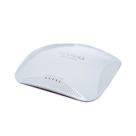 The refurbished Aruba AP-225 Dual Radio 802.11ac Wireless Access Point by Aruba offers reliable dual-band Wi-Fi and features a curved, rectangular design with side ventilation slits, shown on a white background.