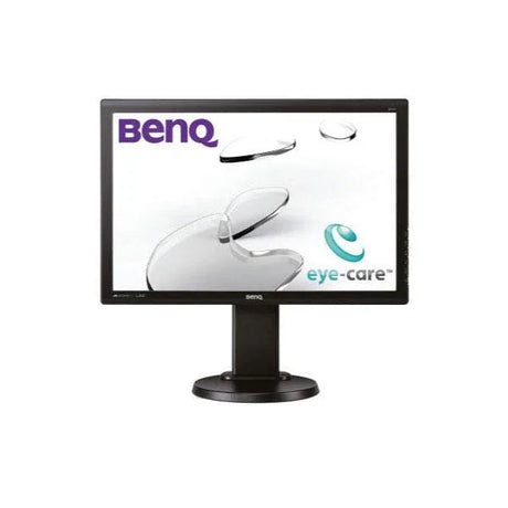 A certified refurbished BENQ BL2211 22 16:10 LCD Monitor (1680x1050, DVI/VGA, 5ms, NO STAND) displays the BenQ logo and “eye-care™” with a teal icon on screen, set against a plain white background.