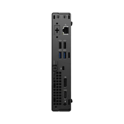 The image shows the rear view of a certified refurbished Dell OptiPlex 3080 USDT with an Intel Core i5-10500T, featuring Ethernet, four USB ports, HDMI, DisplayPort, ventilation grilles, and Windows 11 Pro.