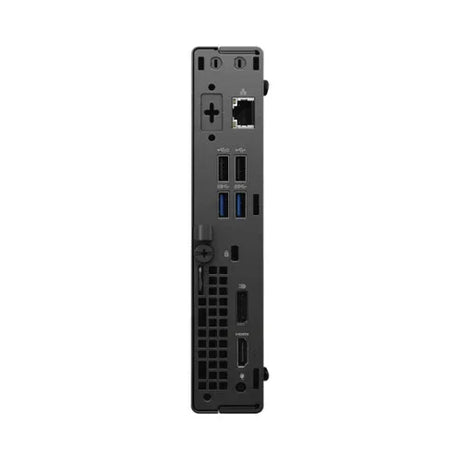 The image shows the rear view of a certified refurbished Dell OptiPlex 3080 USDT with an Intel Core i5-10500T, featuring Ethernet, four USB ports, HDMI, DisplayPort, ventilation grilles, and Windows 11 Pro.