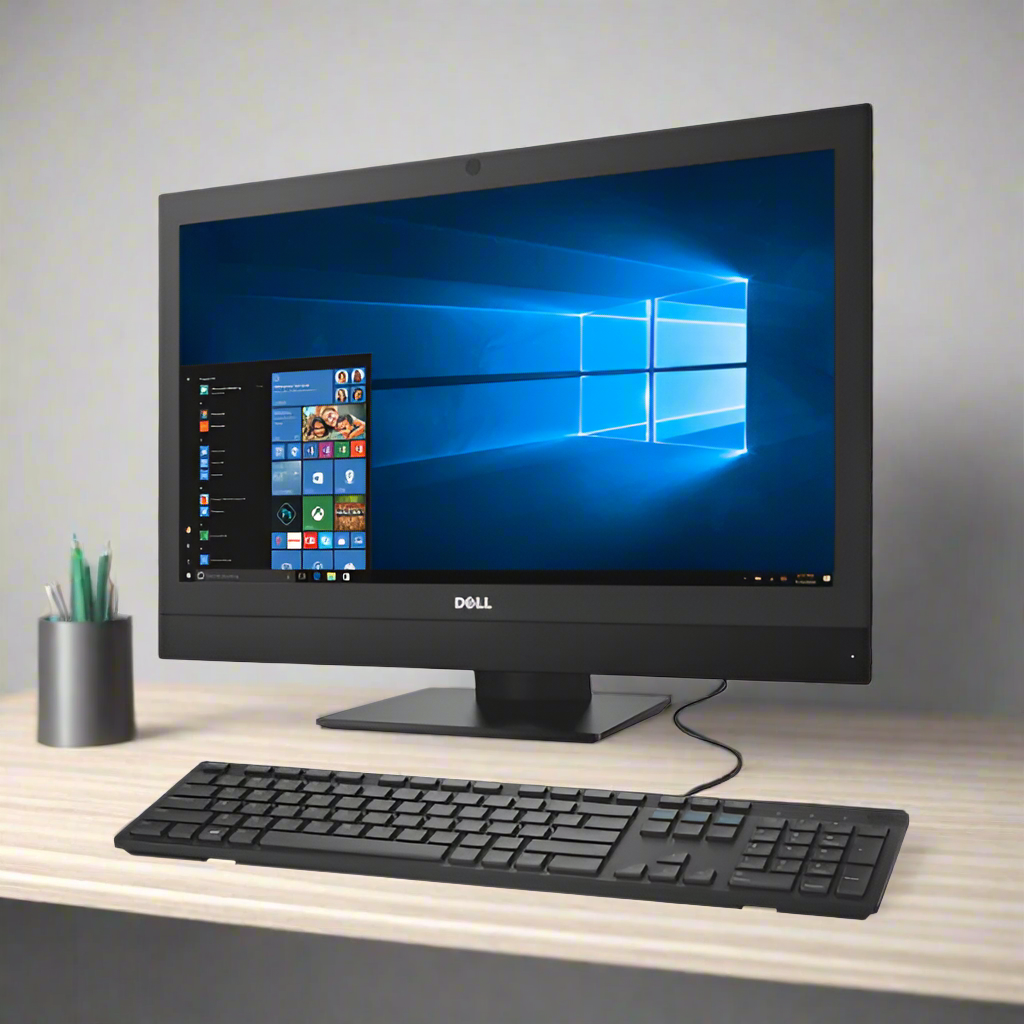 A Dell Optiplex 7450 AIO i5 7600 3.5GHz with 8GB RAM, 256GB SSD, and a 23