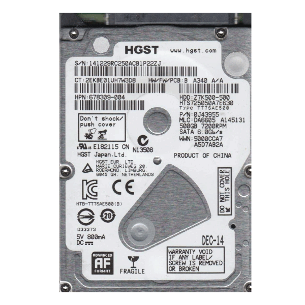 Hitachi HGST 0J43955 500GB 2.5