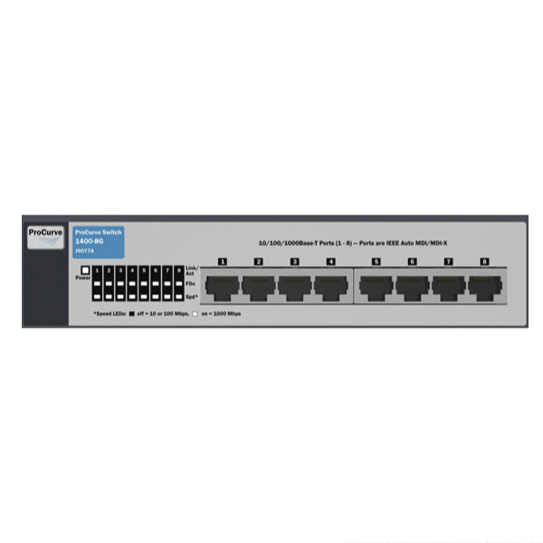 HP ProCurve Switch 1400-8G 8 Port Gigabit Switch J9077A