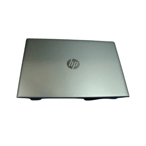 A closed HP ProBook 640 G4 14" 1920x1080 display panel (model 4CF75PA, refurbished, 3-month warranty) is shown from above with the HP logo centered on the lid, set against a plain white background.