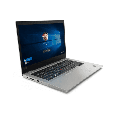 A Lenovo ThinkPad L13 Yoga G2 i5 1135G7 2.4GHz 16GB 256GB 13.3 Touch business laptop is open on a white background, showing a Windows login screen with keyboard and display clearly visible.