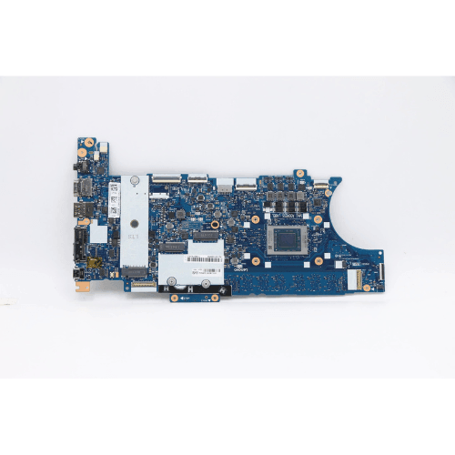 A Lenovo ThinkPad T14S G2 Ryzen Pro 5650 16GB Motherboard (model 5B21E17915) by Lenovo, featuring integrated circuits, connectors, and ports, is shown against a plain white background.